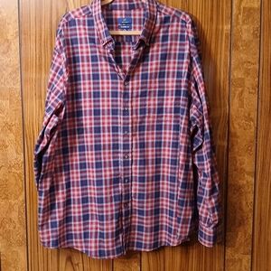 George Casual Men's Plaid Shirt - Red and Blue Size 3XL